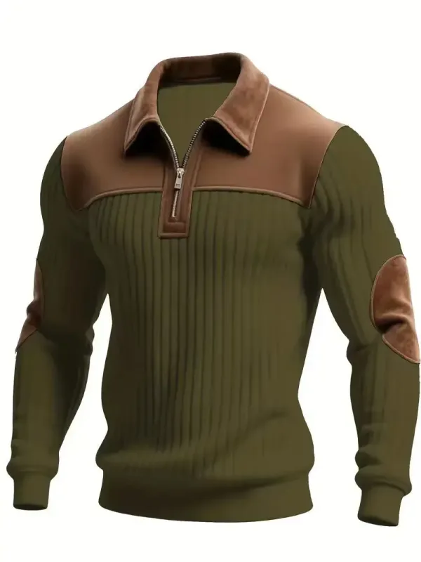 Hoodies moletom masculino 2026 nova malha lapela costura bordado casual esportes outono zíper moletom roupas masculinas — image 10