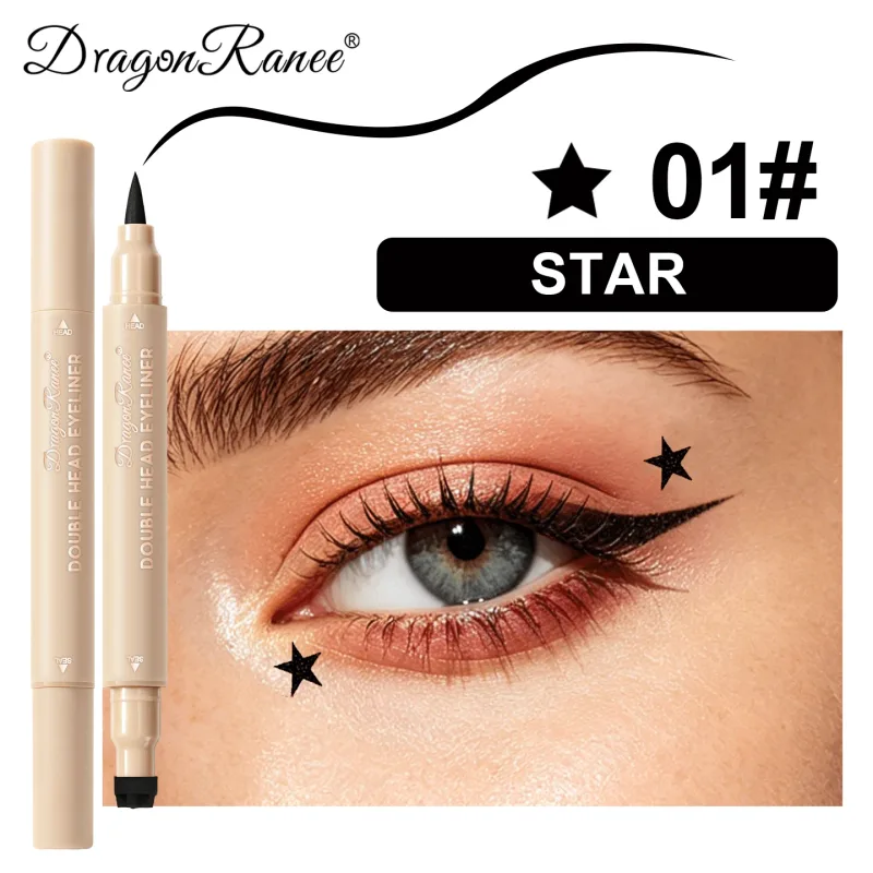 Love Star Butterfly Liquid Eyeliner με διπλό άκρο, αδιάβροχο και χωρίς μουντζούρες, γρήγορο στέγνωμα 2 σε 1 Πολύχρωμο μακιγιάζ Stamp Eye Line Pen — image 11