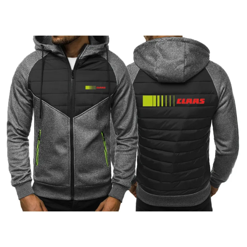 Claas 2024 novo estilo masculino primavera e outono lazer moda jaqueta de três cores costura sweatshirts algodão confortável topos — image 3