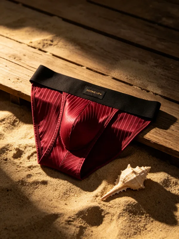 Panlalaking Kasuotang Panloob Makintab na may guhit na Triangle Briefs sa Harap ng Bulge Pouch Sexy Low Rise Slim Fit Pang-araw-araw na Panlalaking Panloob DP915 — image 21