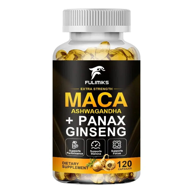 Triple Maca Blend with Ginseng & Ashwagandha Supplement Supports Reproductive Health Hormonal Balance Muscle & Stress Relief — image 8