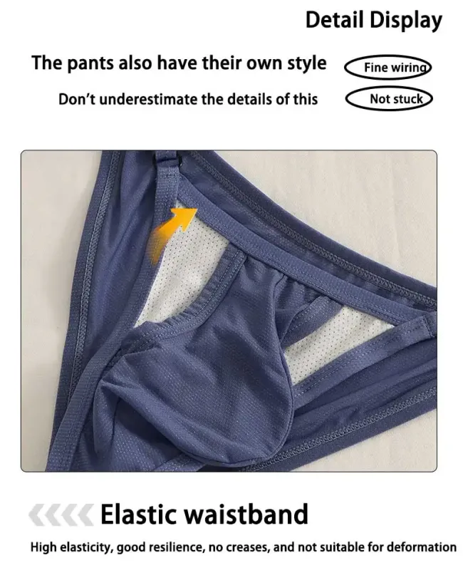 Cuecas masculinas de seda gelada com frente aberta e cintura ajustável – roupa íntima respirável sexy de verão para ajuste confortável — image 15