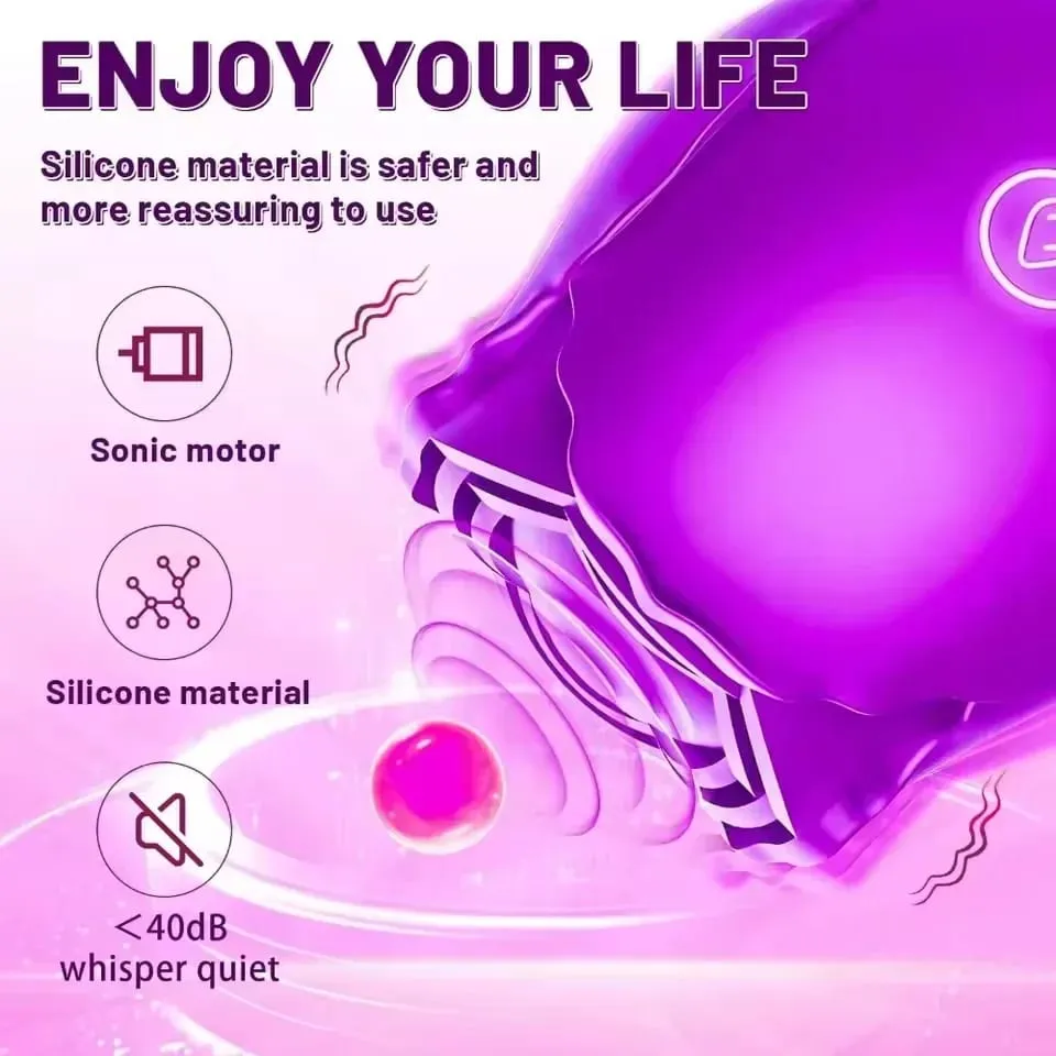 Rose Shape Szívó Vibrátor Klitorisz stimulátor Vákuumos mellbimbó szájmasszírozó női G pont hüvely felnőtt szexjátékok nőknek — image 4