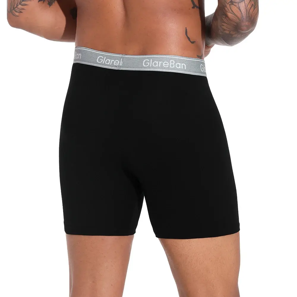 4pcs Black Long Leg 100% Cotton Boxer for Men New Underwear Male Brand Panties And Underpants For Homme Shorts Box Slip Briefs — image 8
