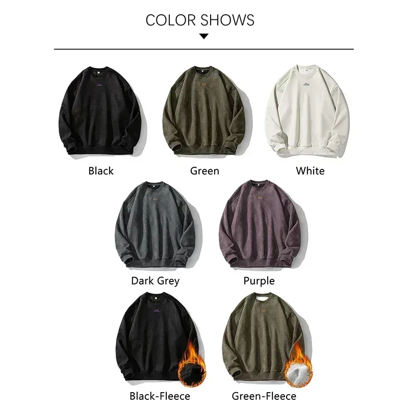 Marca camurça sweatshirts para homem 2026 novo outono inverno roupas baggy vintage pullovers casais o pescoço blusa oversize — image 7