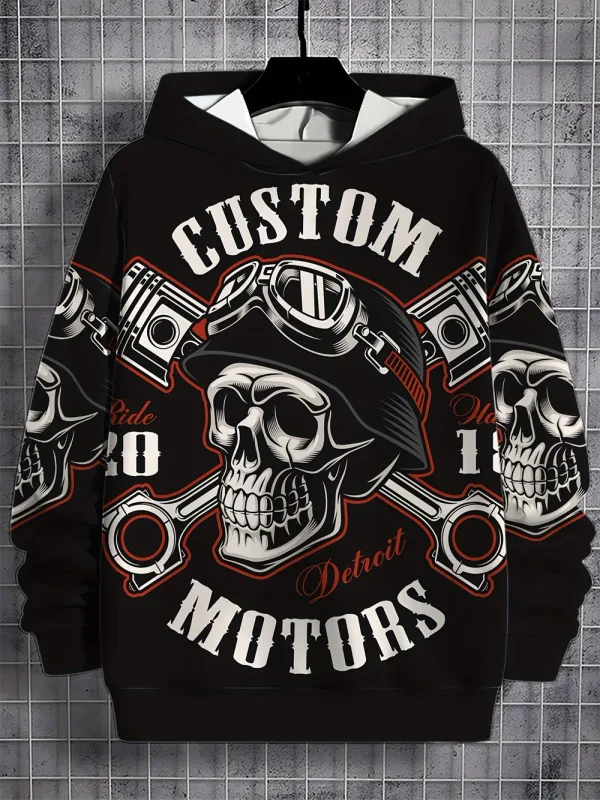 3D-tryckta Skull and Rose sweatshirts Dragsko Sportkläder Långärmade toppar Huvtröjor herr Street Graphic herrkläder — image 12