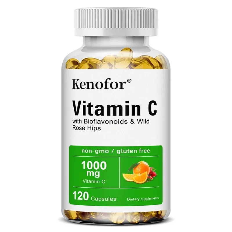 Vitamin C 1000 Mg - with Citrus Rosehip Immune Support Collagen Production Skin Health Antioxidant 120 Capsules
