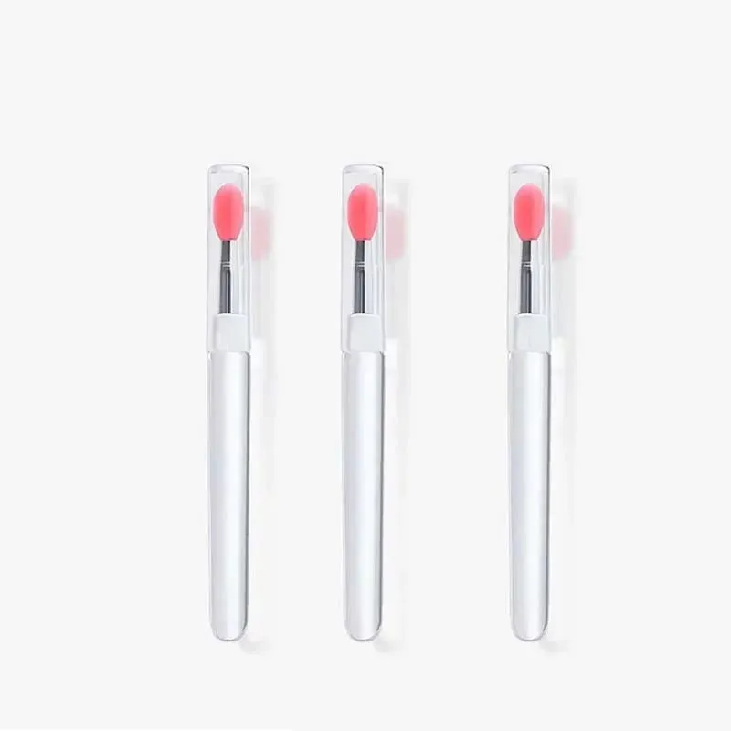 1/2/3/4pcs Portable Silicone Lip Brush With Cover Soft Multifunctional Lip Balm Applicator Lipstick Lipgloss Makeup Brushes — image 13