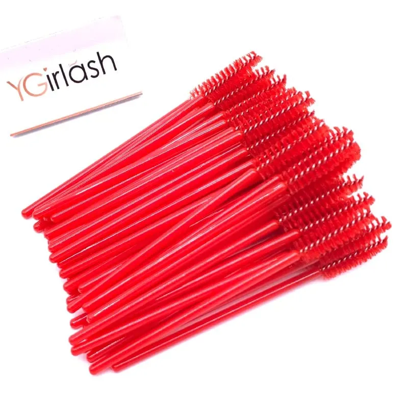 YGirlash 50 יחידות Lash Swans מוליך ריסים קריסטל ידית יהלום חד פעמית שרביטי מסקרה ניילון מברשת כלים קוסמטיים — image 15