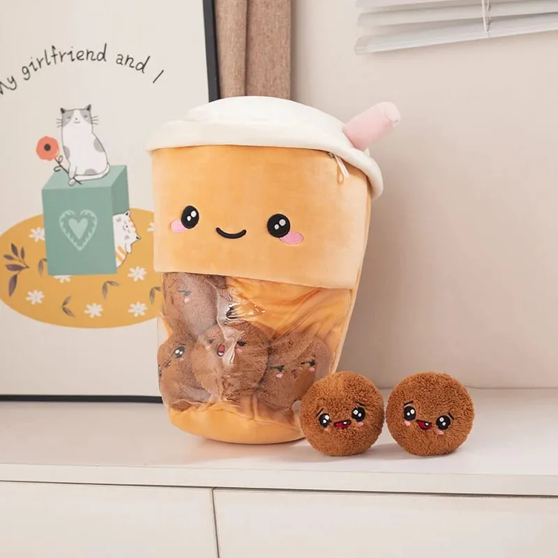 Boba tea sütemények plüssjáték aranyos pihe-puha rágcsálnivalók plüss puding torta idegen ölelés párna születésnapi ajándék kanapé otthoni dekorációs párna — image 7