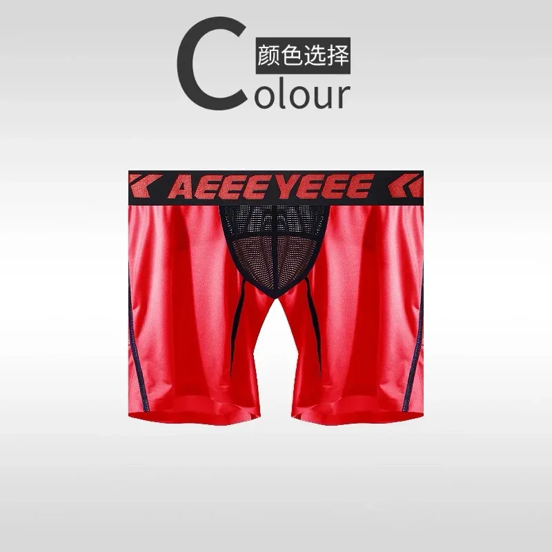 Roupa interior masculina alongamento de seda gelo esporte boxers cuecas sexy brinquedo calcinha dos homens correndo lingerie solta tamanho grande boxer shorts — image 27