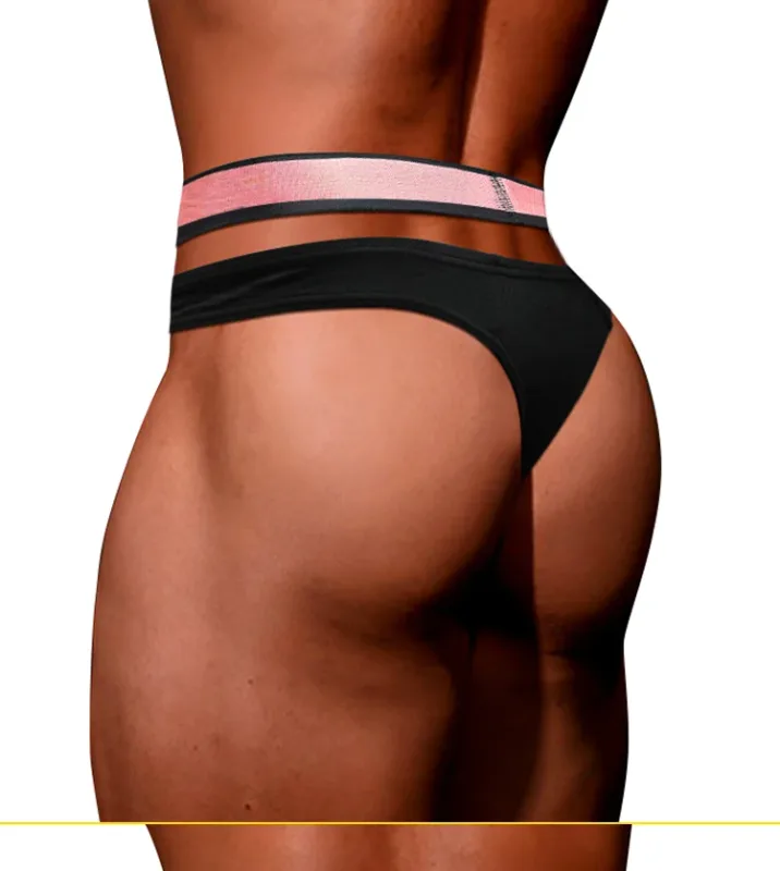 Trendy Little Triangle Men's Youth Low Waist Close Fit Hip Lift Elastic Band Pink Gradient V-neck Hanging — image 23