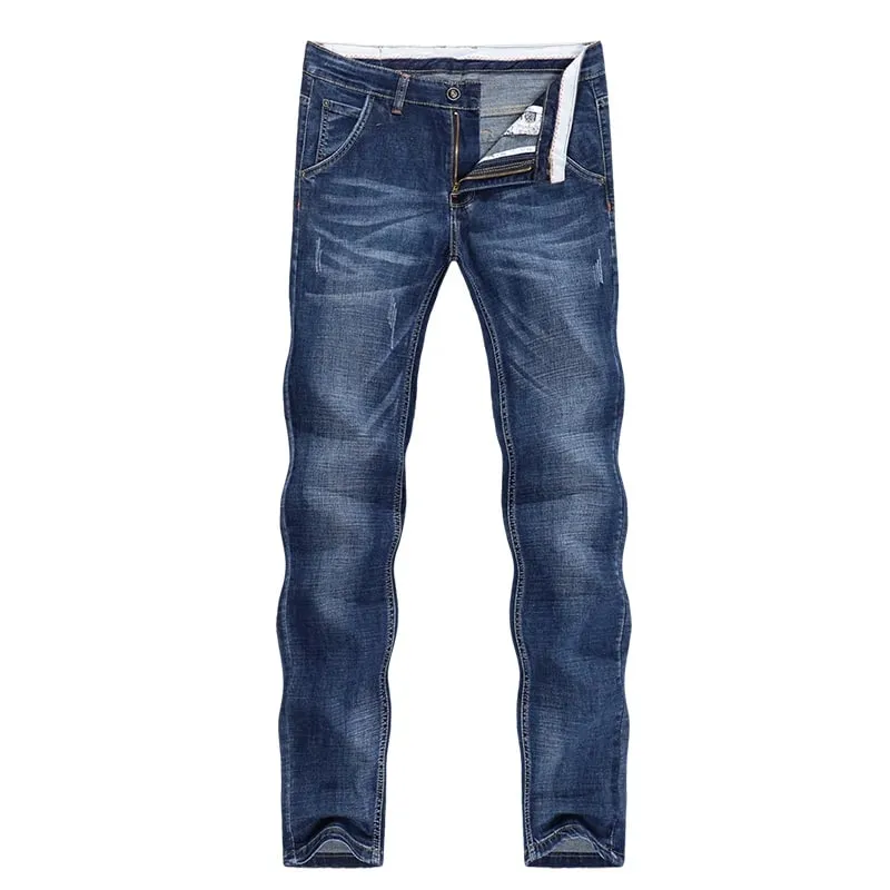 Farmer Férfi Nyár 2024 Vékony kék vékony, egyenes farmer nadrág alkalmi divat férfi nadrág teljes hosszúságú cowboys férfi Homme Jean