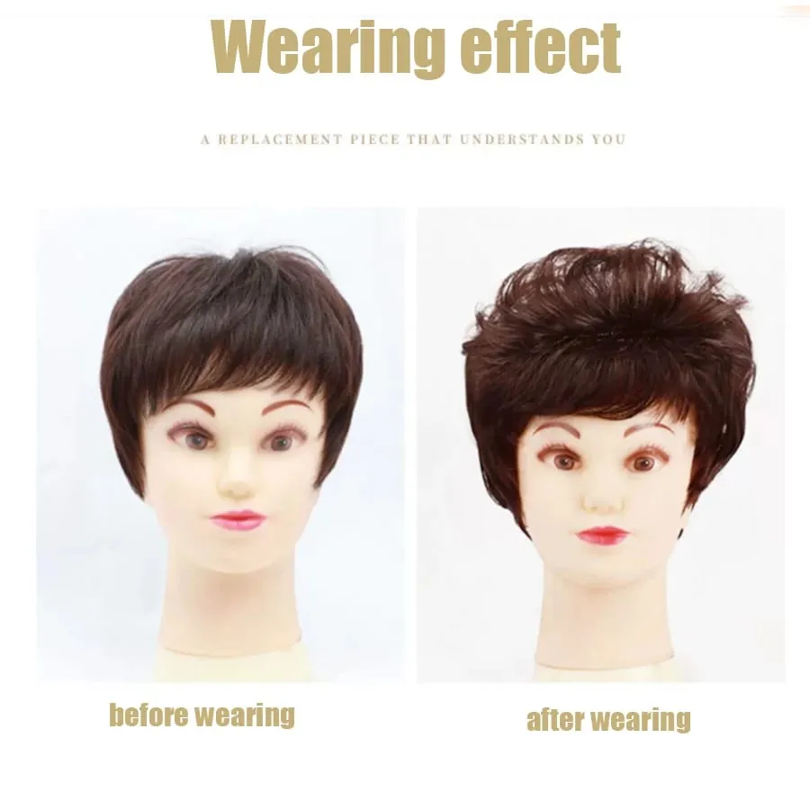 Bangs 3D Air Hair Bangs Edge κομμένο σε κτυπήματα Extended Hair Piece Bangs Περούκα Κόψτε επάνω Τριχόπτωση για να καλύψει τα γκρίζα μαλλιά Αύξηση όγκου — image 3