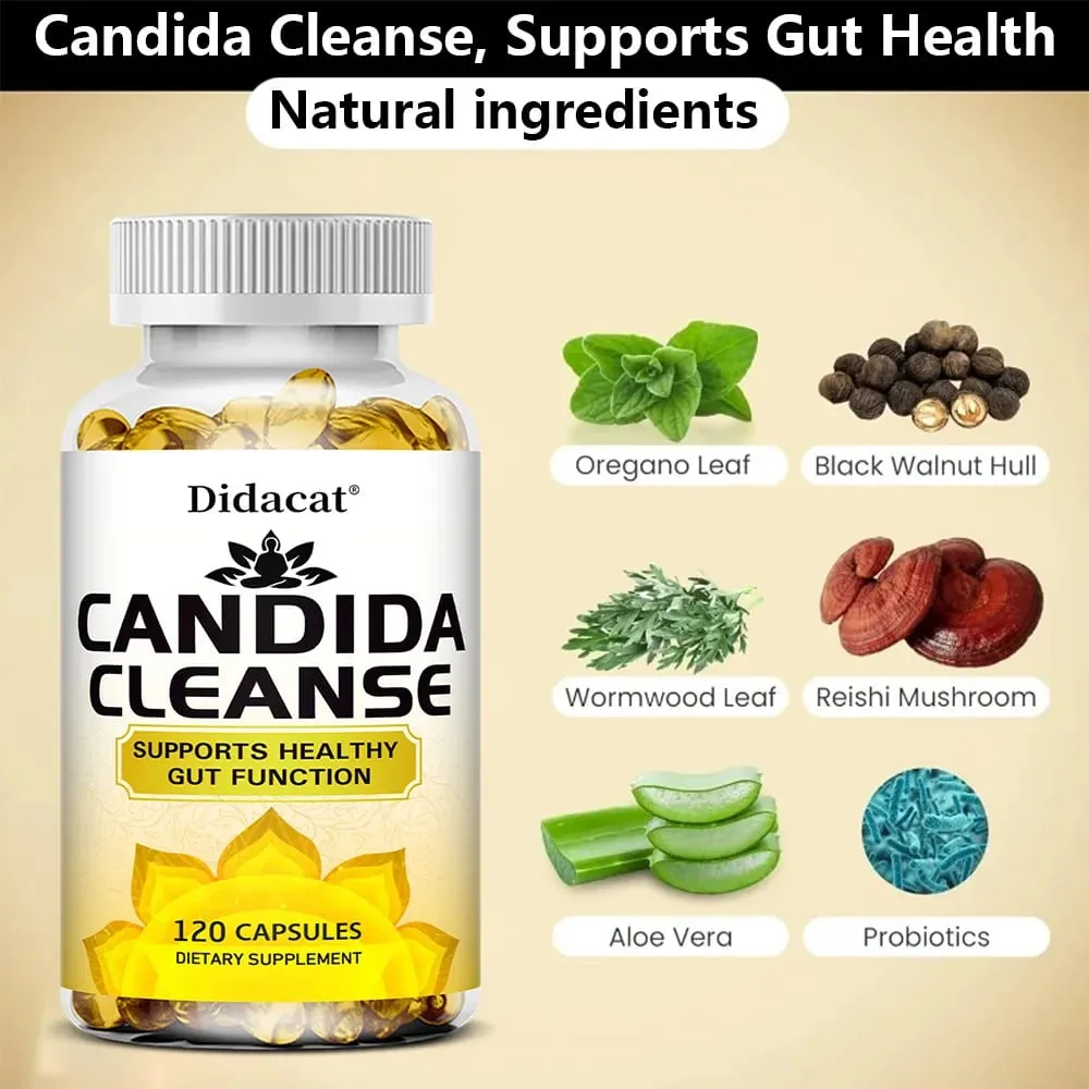 Candida Cleanse – természetes gyógynövényeket és probiotikumokat tartalmaz az egészséges bélműködés és az immunrendszer egészségének támogatására, alkalmas unisex számára