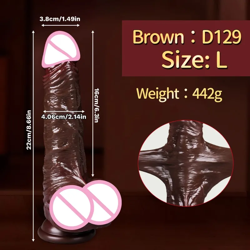 Woman Realistic Soft Double Layer Silicone Skin Sliding Foreskin Testicles Dildo Anal Massager Penis Butt Plug Adult Sex Toys 18