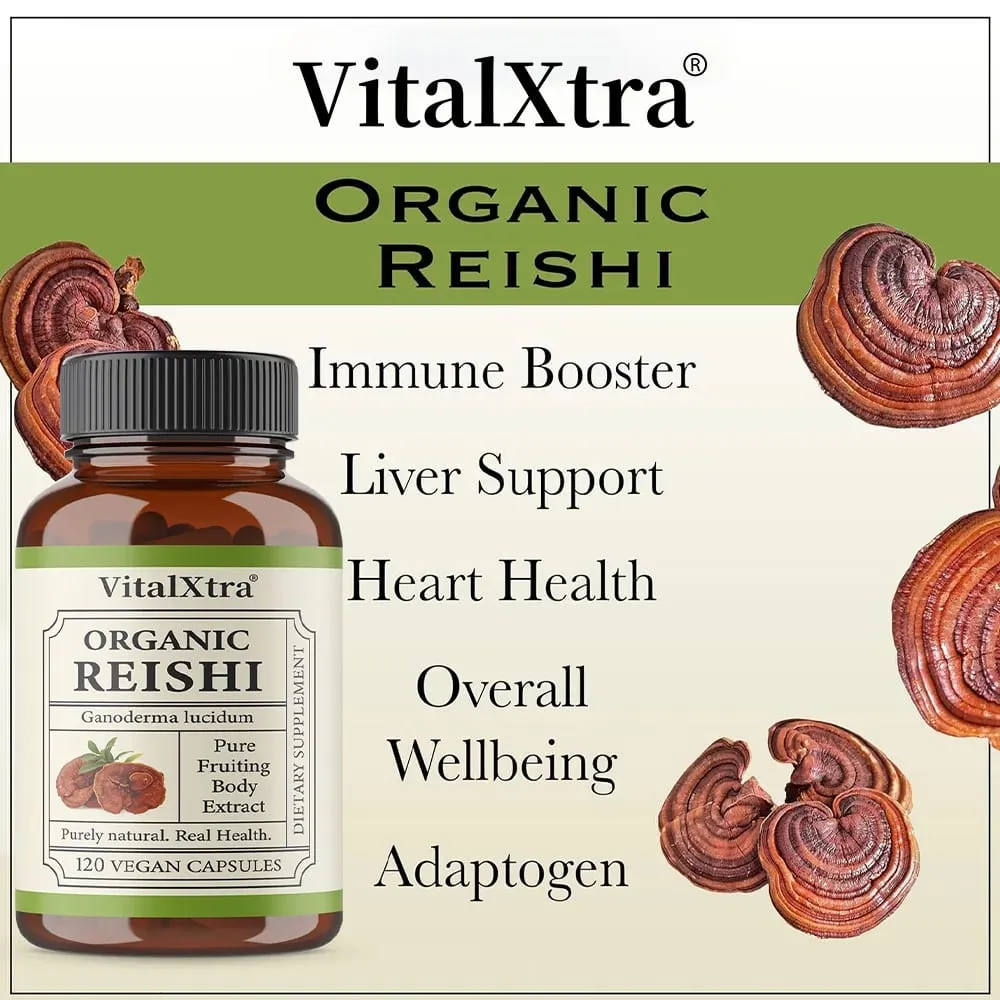 Reishi Mushroom Capsules 1000mg Ganoderma Lucidum Supports Immune Health Relaxation Sleep & Natural Energy Vegan Non-GMO — image 5