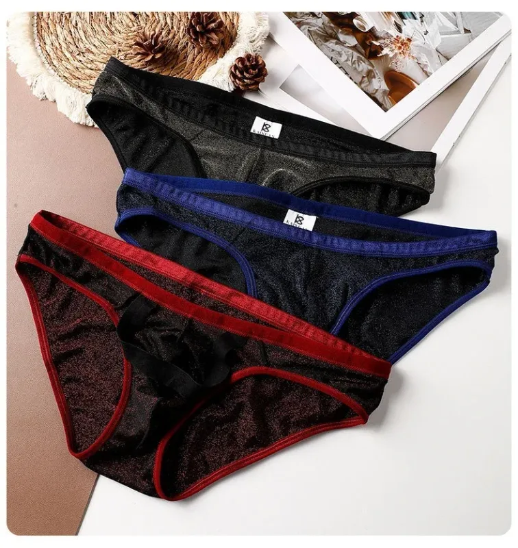 Men's Ice Silk Triangle Panties Sexy U-Shape Thin Briefs Breathable Mesh Low-Waist Underwear — image 13