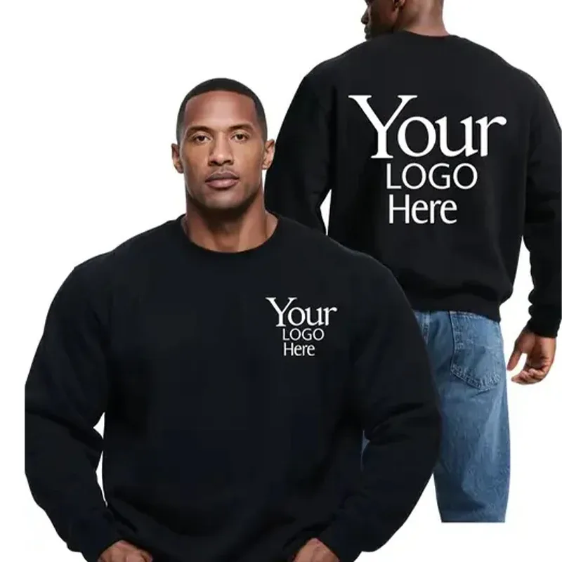 DIY Design Round Neck Hoodies Men Fashiong Customized Printed Loose Long Sleeve Pullover Women Casual Streetwear Sweatshirts — image 2