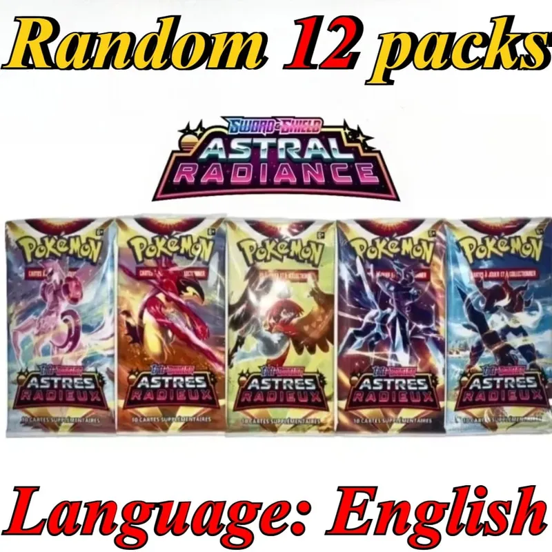 10 πακέτα καρτών Pokémon Bright Stars 151 Prismatic Evolutions PALDEAN FATES English Reinforcement Battle Δώρο κάρτα συναλλαγής — image 20