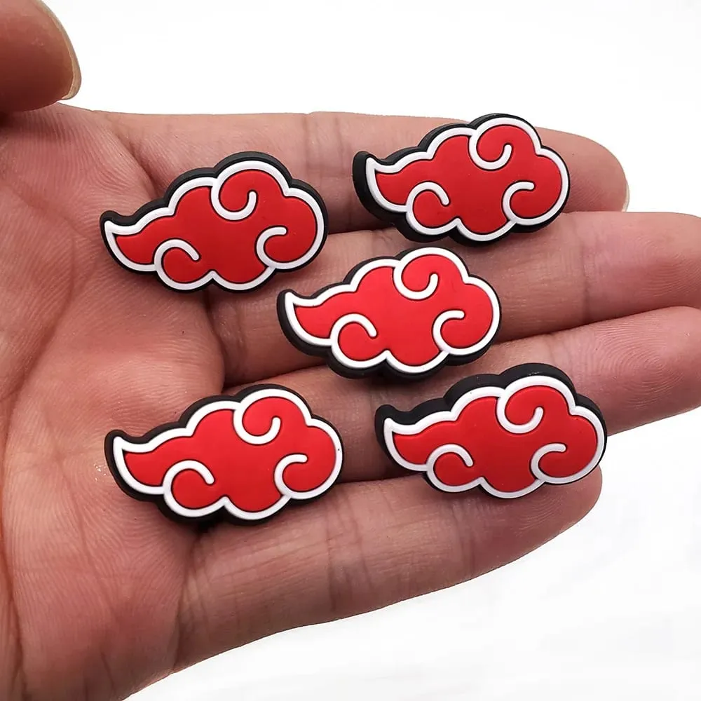 "Naruto mercadoria Akatsuki organização logotipo sapato encantos sapatos com buracos fivela DIY atacado masculino" — image 3