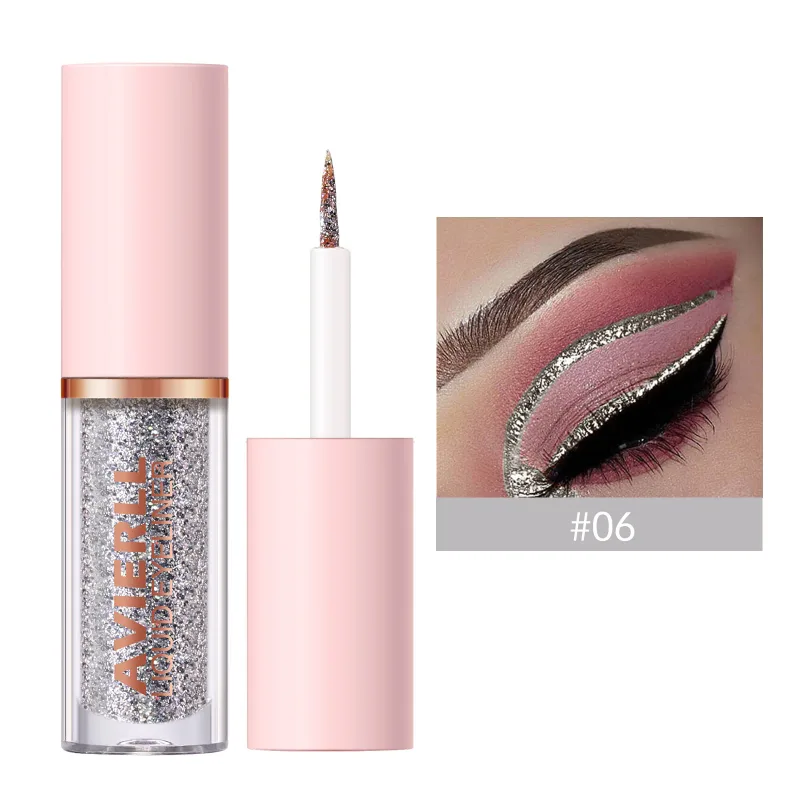 Waterproof Glitter Eyeliner Pen Eye Shadow Stick Long-Lasting Quickly Dry Diamond Shiny 10 Colors Liquid Eyeliner Big Eye Makeup