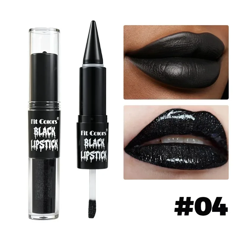 Halloween 2-in-1 Lip Gloss Matte Liner Liner Αδιάβροχο Υγρό Κραγιόν μακράς διαρκείας Ενυδατικό λαμπερό λαμπερό Lip Oil για πάρτι