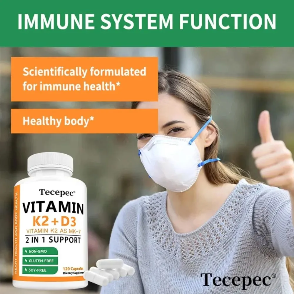 Vitamin D3 + K2 Softgels 2-in-1 Complex Bone Teeth & Immune Health Support Booster ανοσοποιητικού συστήματος — image 6