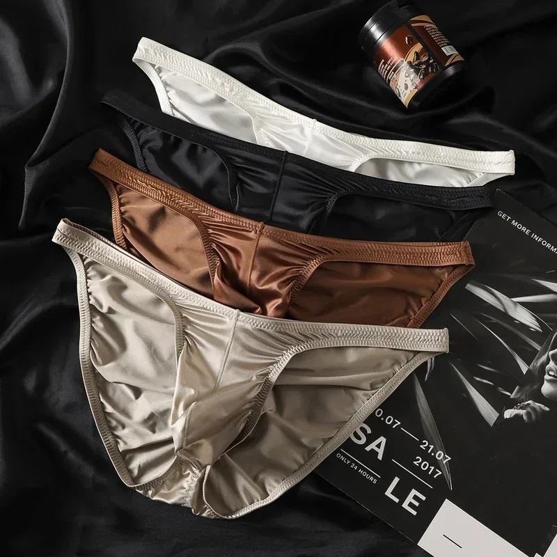 Cuecas de ginástica masculinas de cintura baixa, roupa íntima de cetim suave para treinamento esportivo, musculação, ultrafina, secagem rápida, treino de fitness, levantamento de bunda — image 7