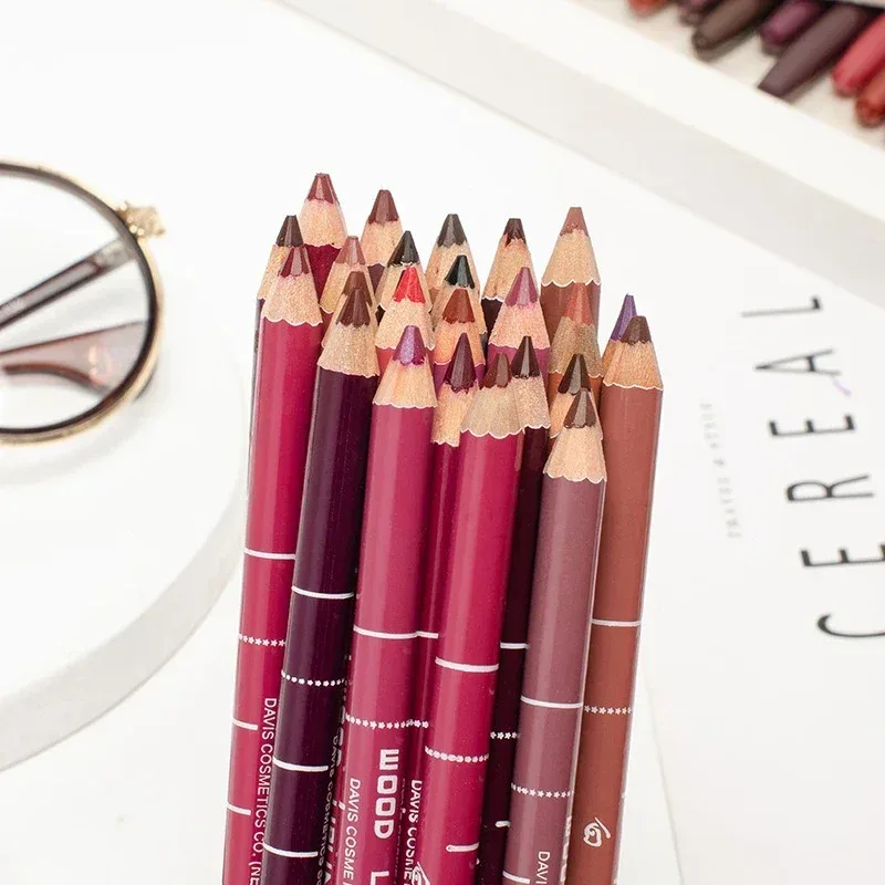 28Color Antifouling Lip Liner Professzionális rúzstoll Precise Waterproof Lip Outline Ceruza ajak smink Tartós szemceruza Krémes — image 3