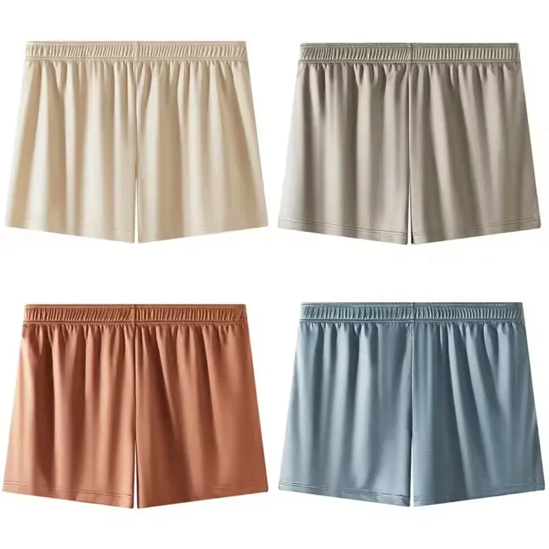 4-Piece Set Of Men's Plus Size Sports Underwear, Quick Drying Silky Smooth Solid Color Aro Pants, Men's Casual Boxer Shorts