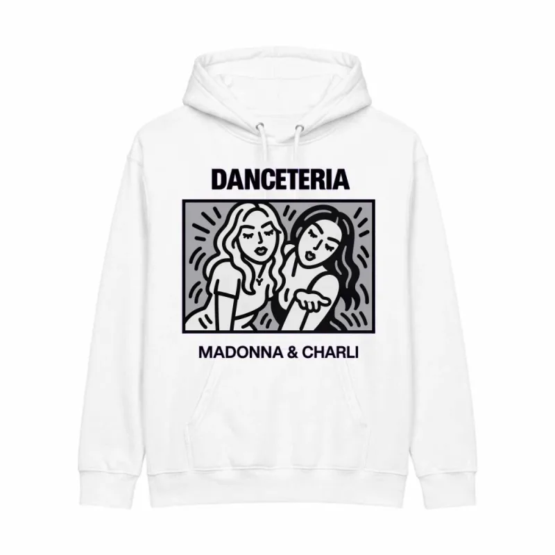 2026 Madonna Charli XCX Danceteria Hoodie Garis Seni Grafis Cetak Uniseks Pullover Berkerudung Kaus Penggemar Musik Pop Atasan Kasual — image 12