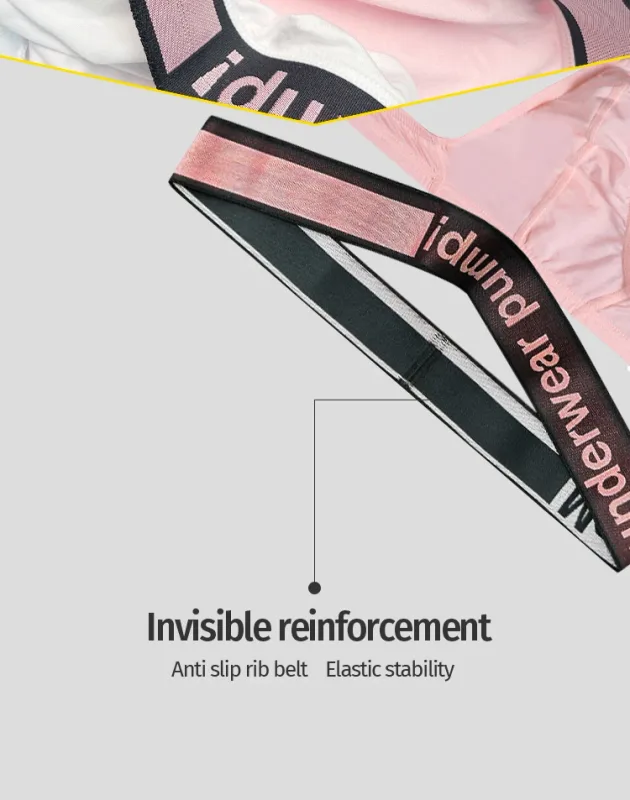 Trendy Little Triangle Men's Youth Low Waist Close Fit Hip Lift Elastic Band Pink Gradient V-neck Hanging — image 12
