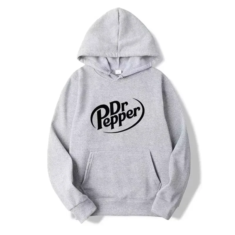 Höstvarm Dr Pepper Letter Tryckt Luvtröjor Gata Män Mode Fleece Sweatshirts Casual Unisex Pullover Toppar Mode Tre
