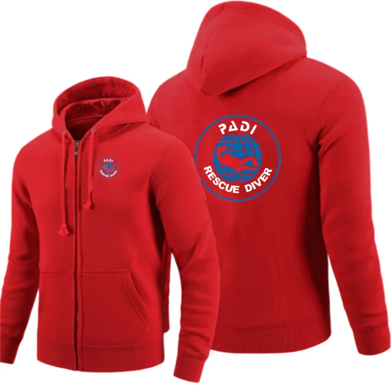 Scuba Driver Padi 2026 white Hoodies men Autumn Long Sleeve Pullover Tops Casual Pocket Hoodies Outer Loose Sport Wear — image 6