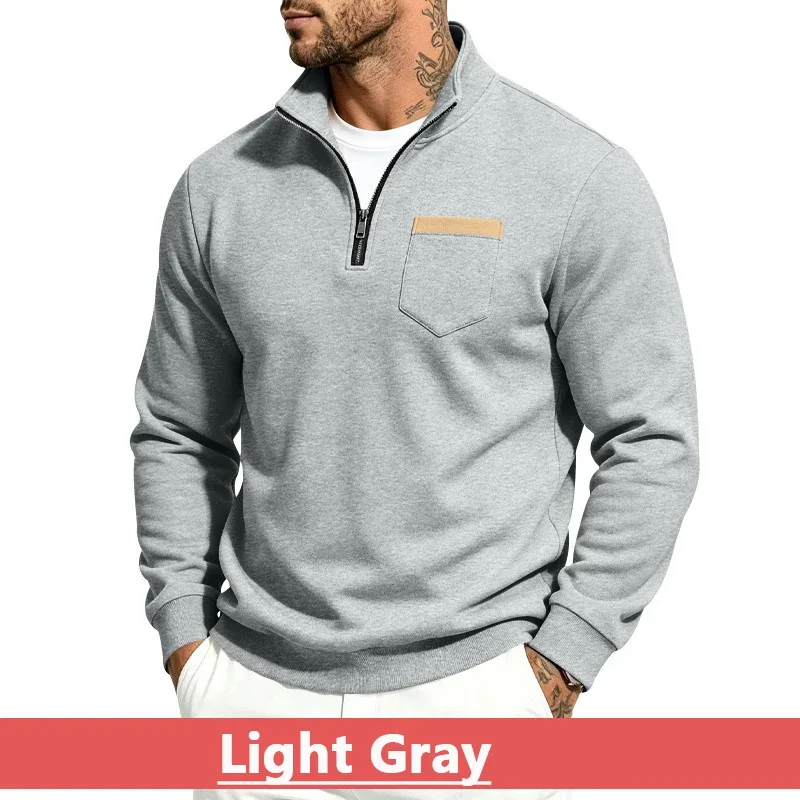 Homens 2026 outono inverno item quente velo forrado gola solta vintage moletom casual commuter moda masculina outerwear diário — image 39