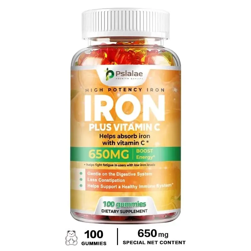 Iron Gummies 650 Mg - Promotes Red Blood Cell Production Relieves Fatigue Gently Absorbs Iron and Improves Energy