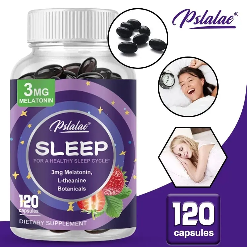 Melatonin & L-Theanine Capsules Contains 3 Mg Sleep Support Helps Calm Mind and Mind for Better Longer Sleep Non-GMO — image 2