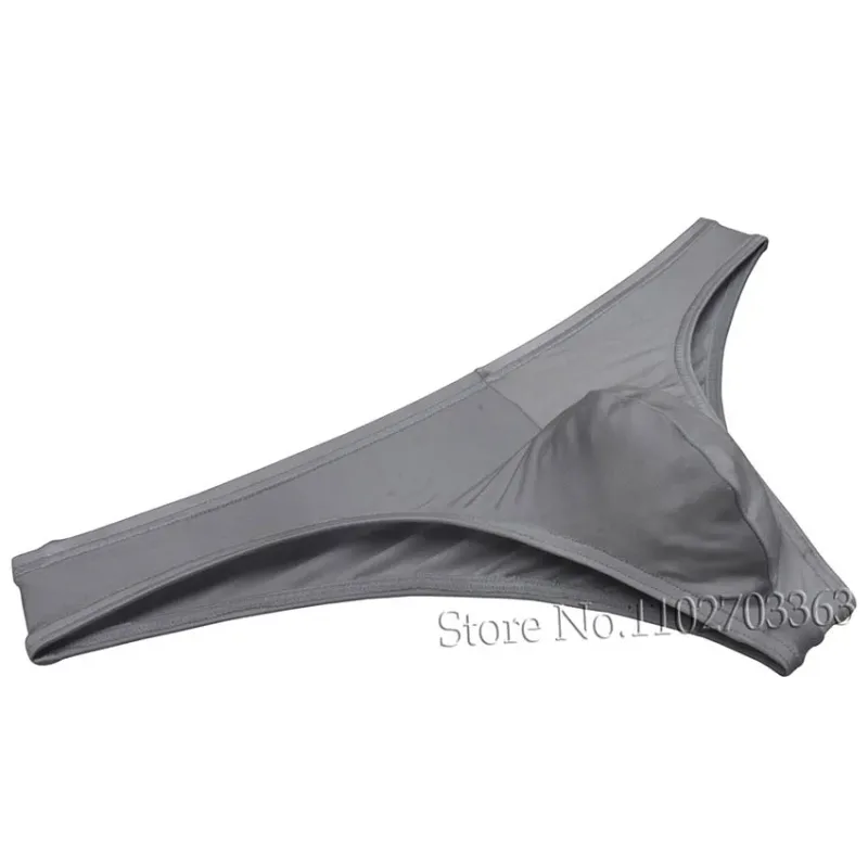 Men's Bikini Briefs Triangle Underwear Pucker Back Micro Briefs Elastic Shiny Summer Low Rise Beach Briefs Sexy Silky Smooth — image 2