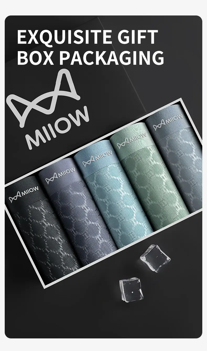 Miiow 3 pçs sem costura de seda gelo boxer roupa interior dos homens verão malha respirável calcinha antibacteriana homem cuecas boxers