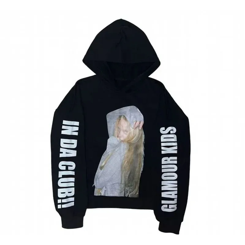 Y2k retro estética unissex moletom com capuz solto casual moda chique impressão básica esportes moletom grunge punk hip hop gótico streetwear — image 2