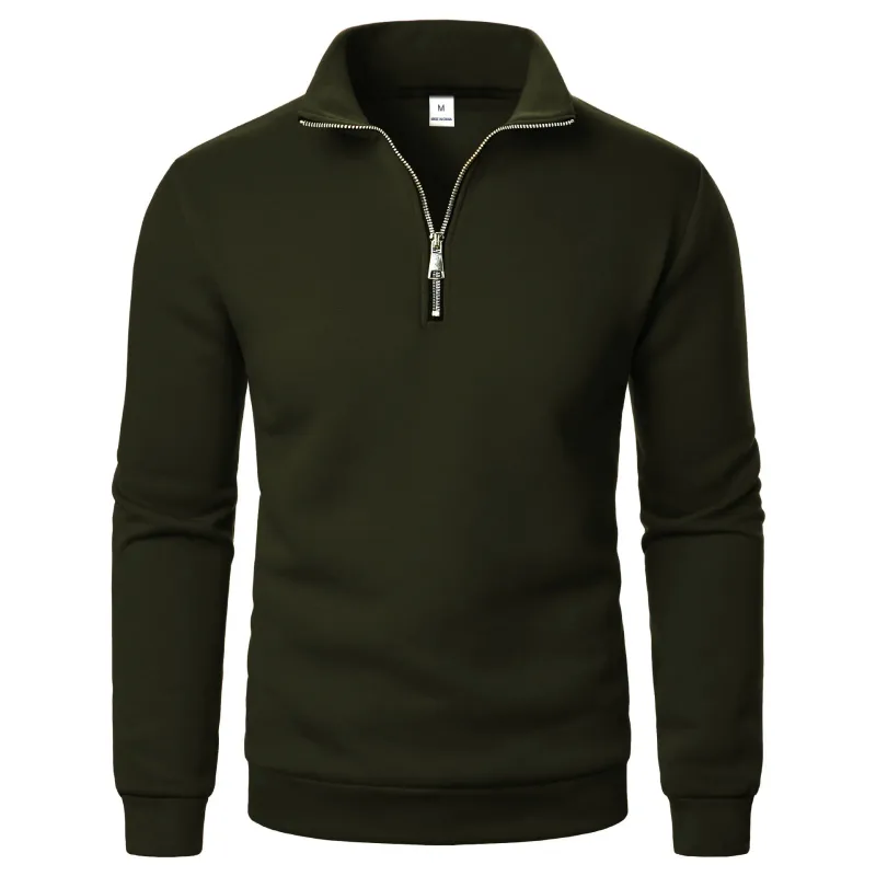 Frühling Herbst neue Casual Halb Zipper stehkragen sweatshirt Trend Einfache schlanke männer Pullover langarm tops männer sweatshirt — image 16