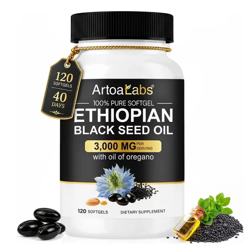 Etióp feketemag olaj 3000 mg lágyzselé oregánóolajjal támogatja az immunrendszer egészségét, az emésztés egyensúlyát és a napi vitalitást 120 Count — image 8