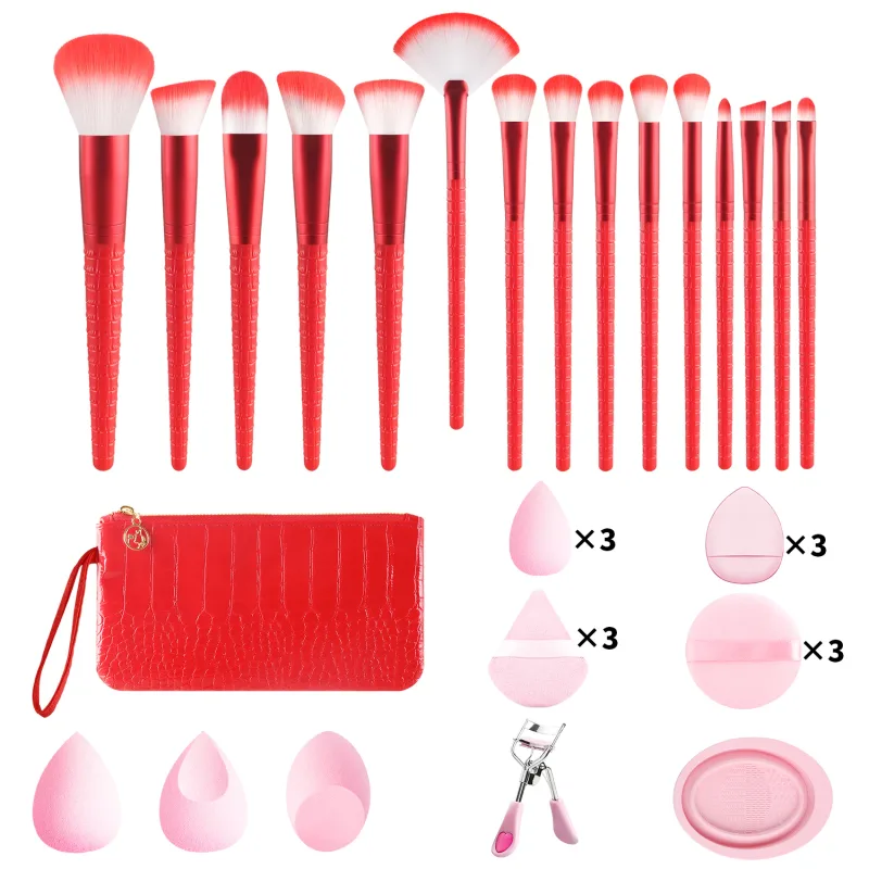 33Pcs All In One Makeup Tools Set 15 Brushes Beauty Sponges Powder Puff Eyelash Curler With Storage Bag For Full Face Makeup — image 11