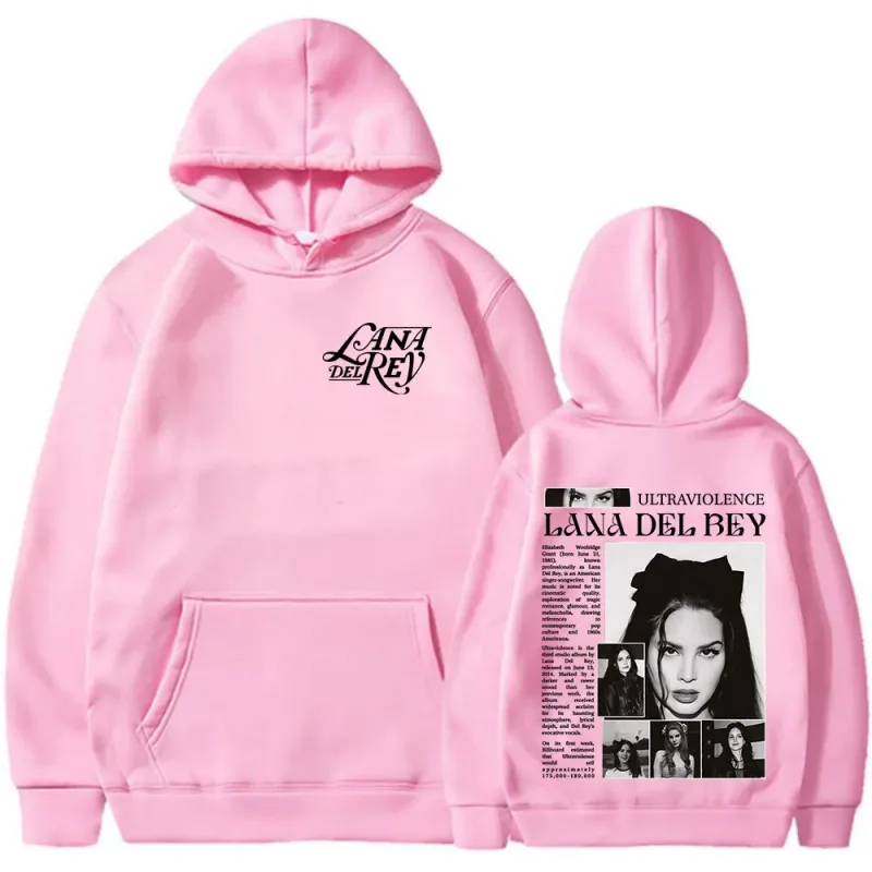 Singer Lana Del Rey Hoodies Men's Women Clothing Hooded Sweatshirts Fashion Hip Hop Long Sleeves Oversized Pullovers Streetwear