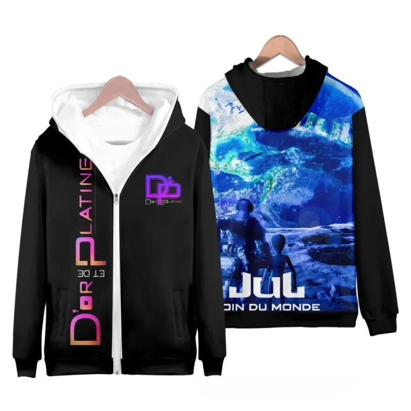 Rapper JuL 3D Print Zipper Hoodies Panlalaking Babae Casual Hooded Sweatshirts Hoody Oversized Tracksuit Pullover Man Coat na Damit — image 10