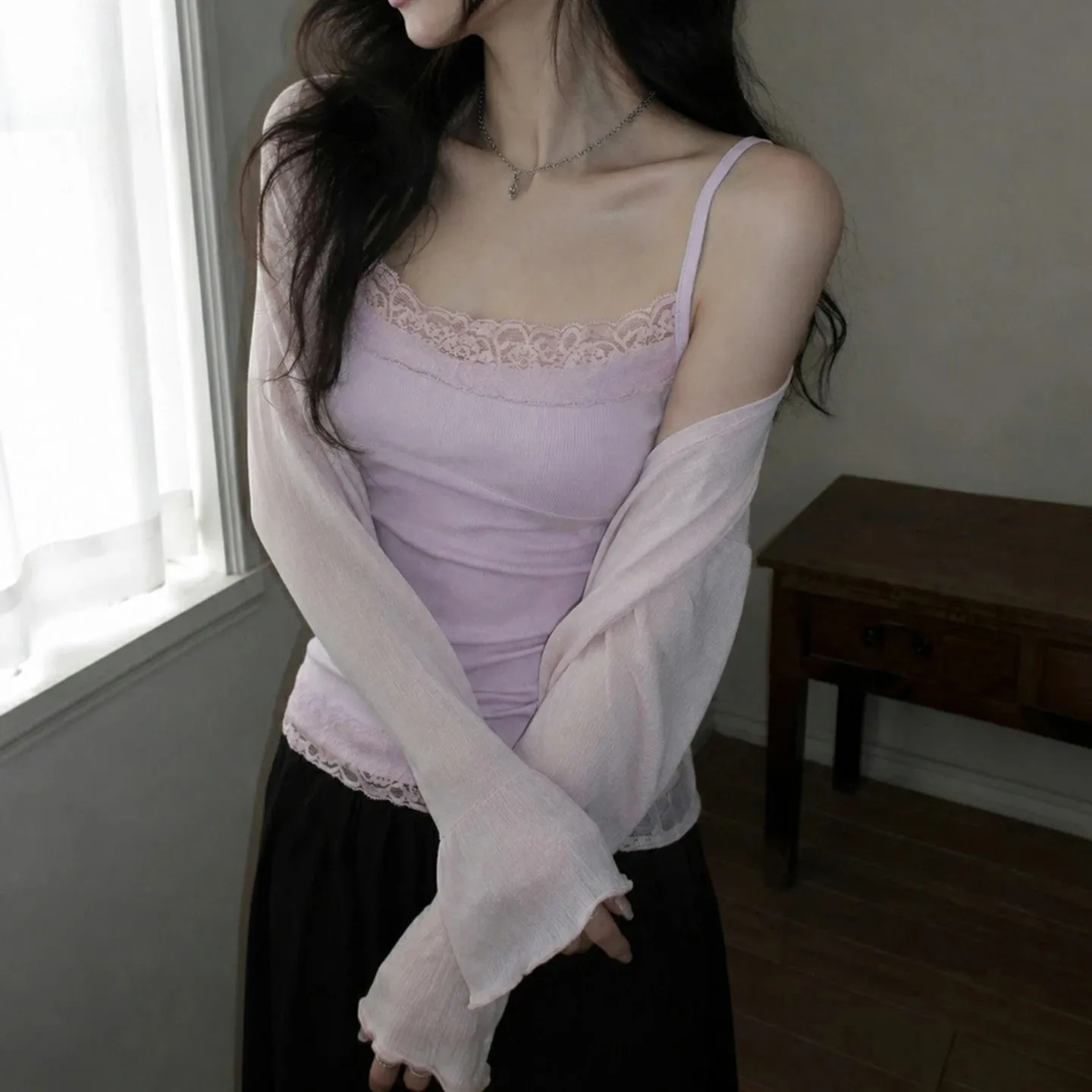 Szexi csipke díszítés Patchwork Camisole Y2K ujjatlan spagetti pántok Cami felsők nyári vakációs ruhák női tank coquette — image 6