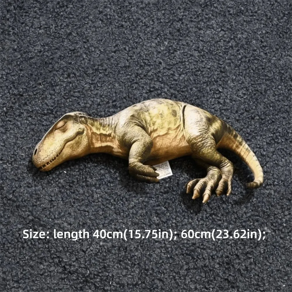 3D Design Dinosaur Plush Pillow Lifelike Dinosaur Cozy Soft Texture Realistic Sleeping Dinosaur Funny Shape Kawaii Style