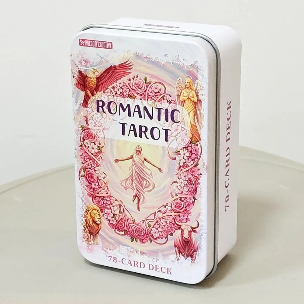 Pink Romantic Fantasy Tarot Deck in Tin Box 11*6,2cm 78-card Full Deck with Instruction Book Spiritual Divination Oracle — image 4