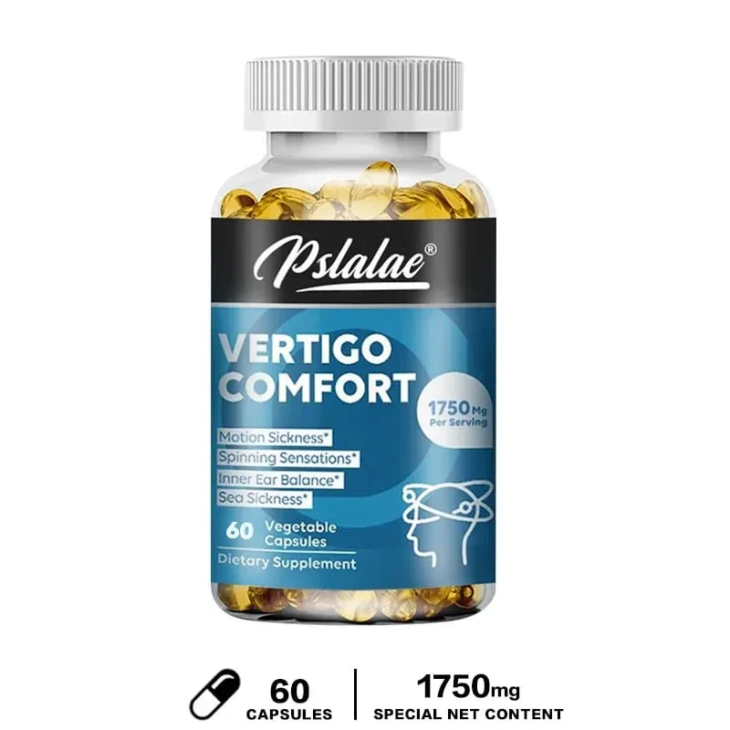 Les capsules de soulagement des vertiges 1750 mg aident à l'équilibre de l'oreille interne, soulagent les acouphènes, les vertiges et les migraines, supplément